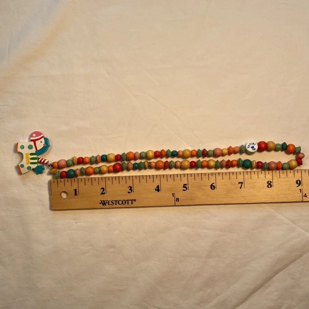 Tatiri wooden beaded‎ necklace with horse pendant,  necklace approx 18” + horse
